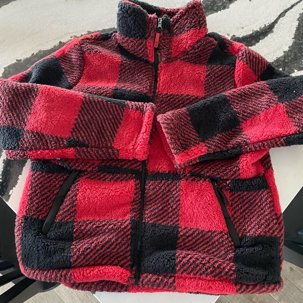 Buffalo plaid fleece jacket